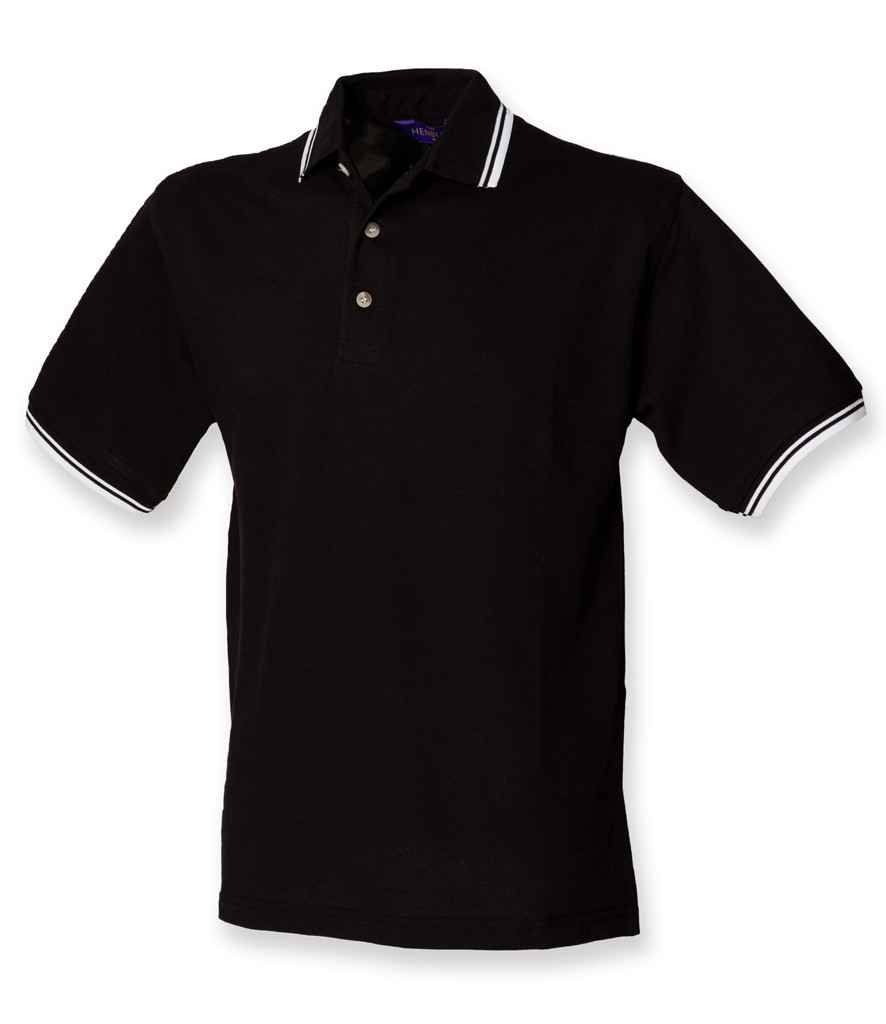 Henbury Contrast Double Tipped Cotton Pique Polo Shirt