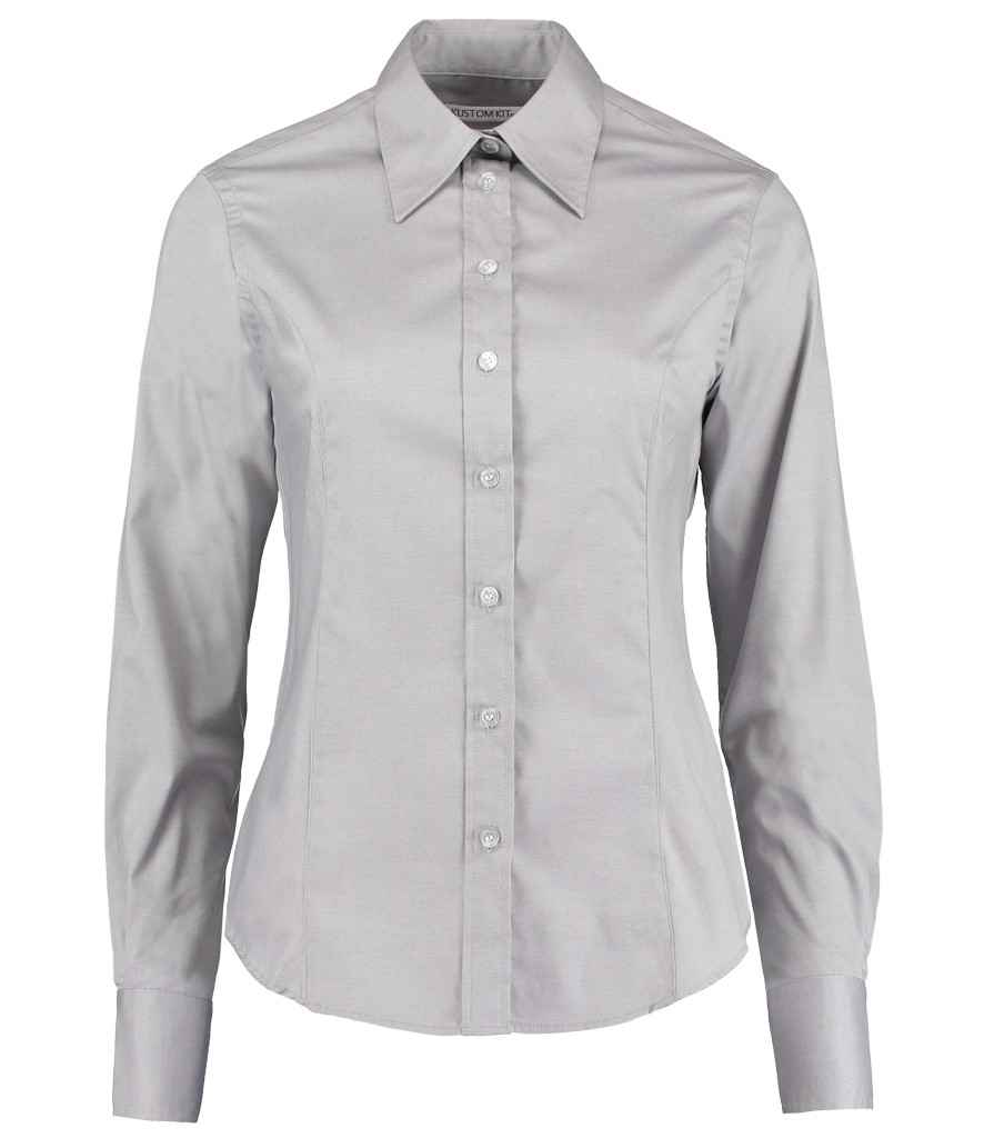 Kustom Kit Ladies Premium Long Sleeve Tailored Oxford Shirt