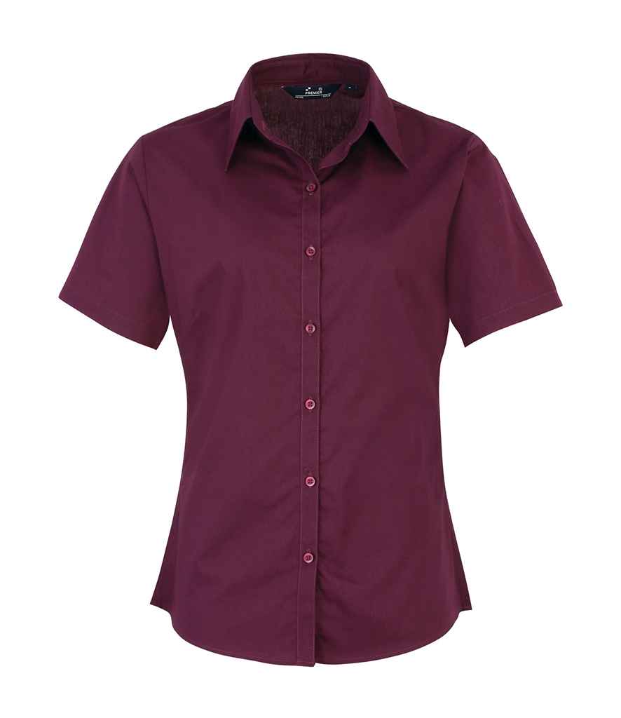 Premier Ladies Short Sleeve Poplin Blouse