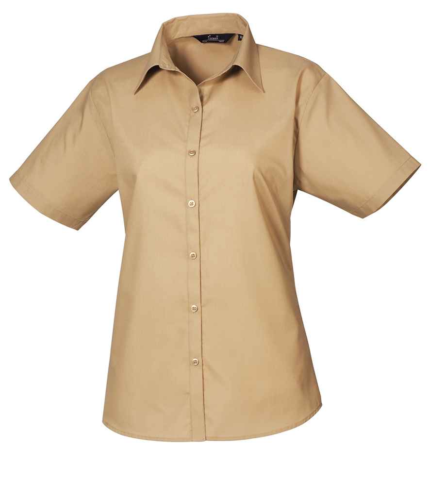 Premier Ladies Short Sleeve Poplin Blouse