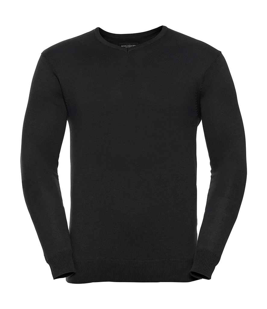 Russell Collection Cotton Acrylic V Neck Sweater