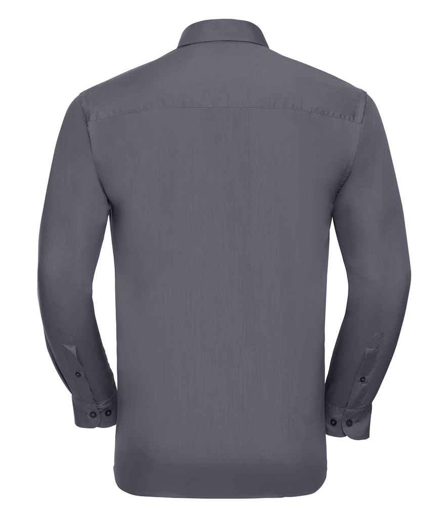 Russell Collection Long Sleeve Easy Care Poplin Shirt Russell Collection Long Sleeve Easy Care Poplin Shirt