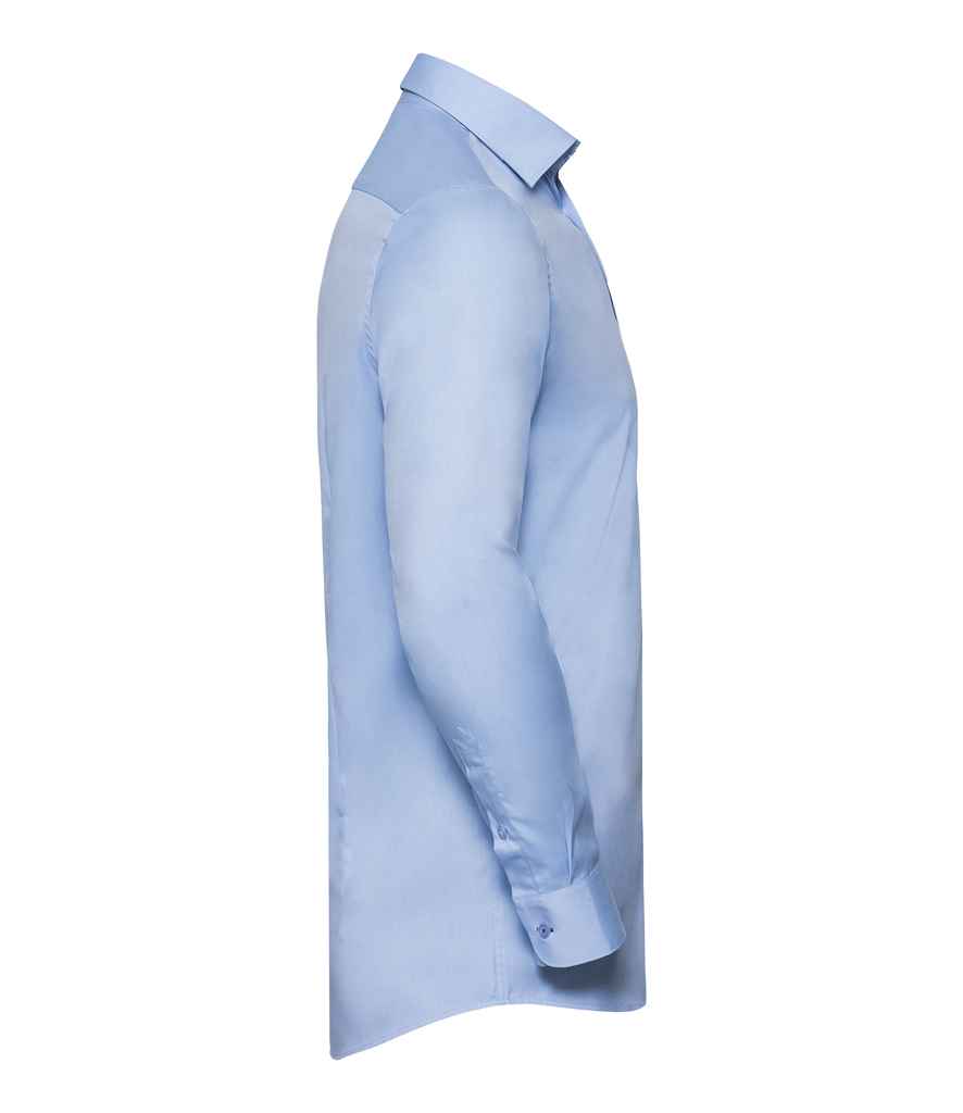 Russell Collection Long Sleeve Contrast Herringbone Shirt Russell Collection Long Sleeve Contrast Herringbone Shirt