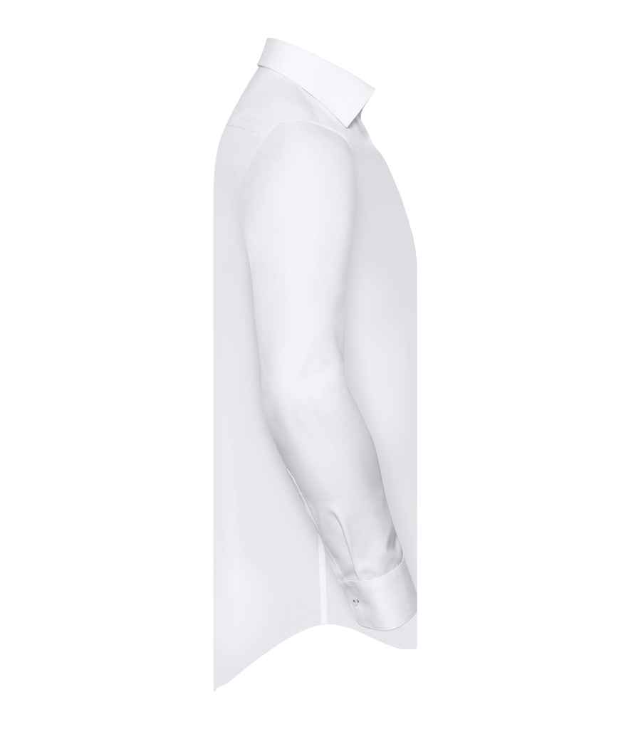 Russell Collection Long Sleeve Contrast Herringbone Shirt Russell Collection Long Sleeve Contrast Herringbone Shirt