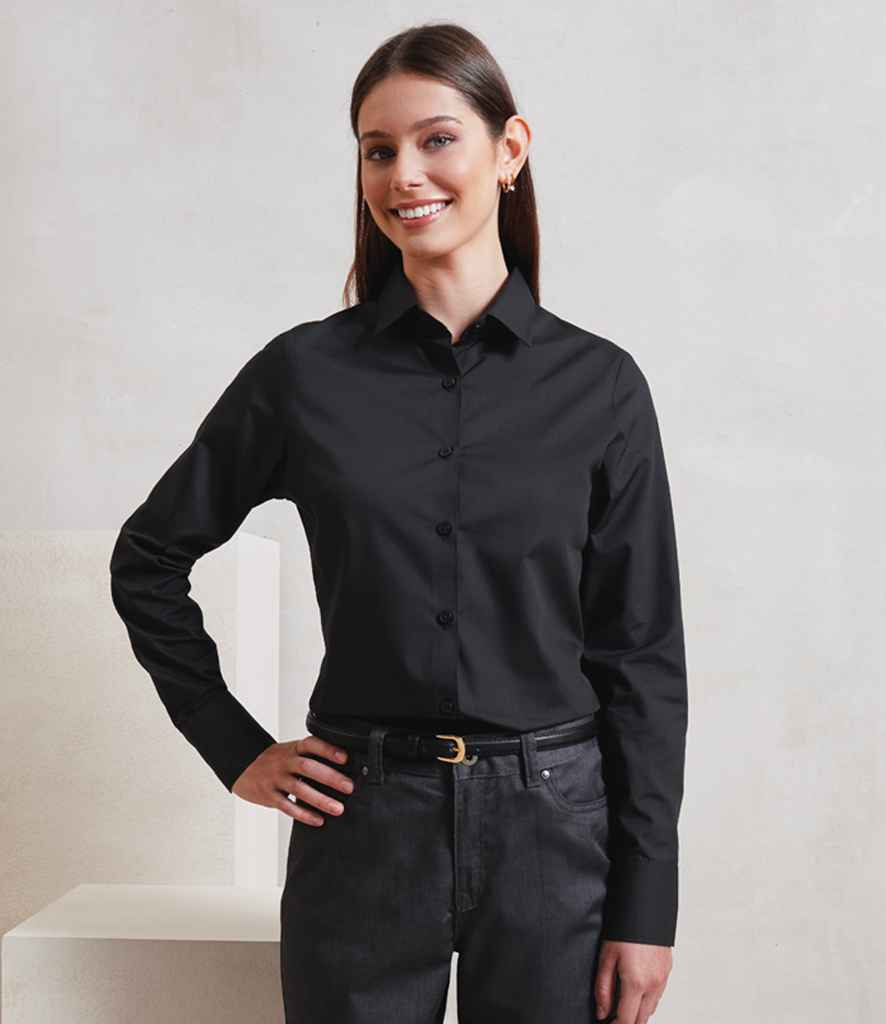 Premier Ladies Recyclight® Long Sleeve Poplin Shirt